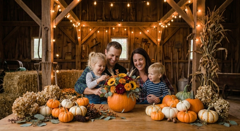 Parent & Child pumpkin flower workshop